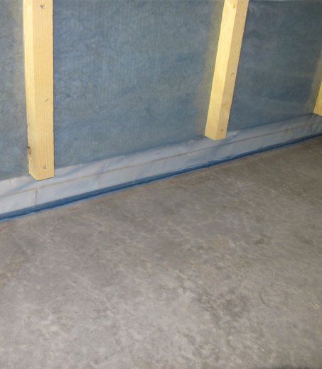 Plastfolie mot betong lufttätt